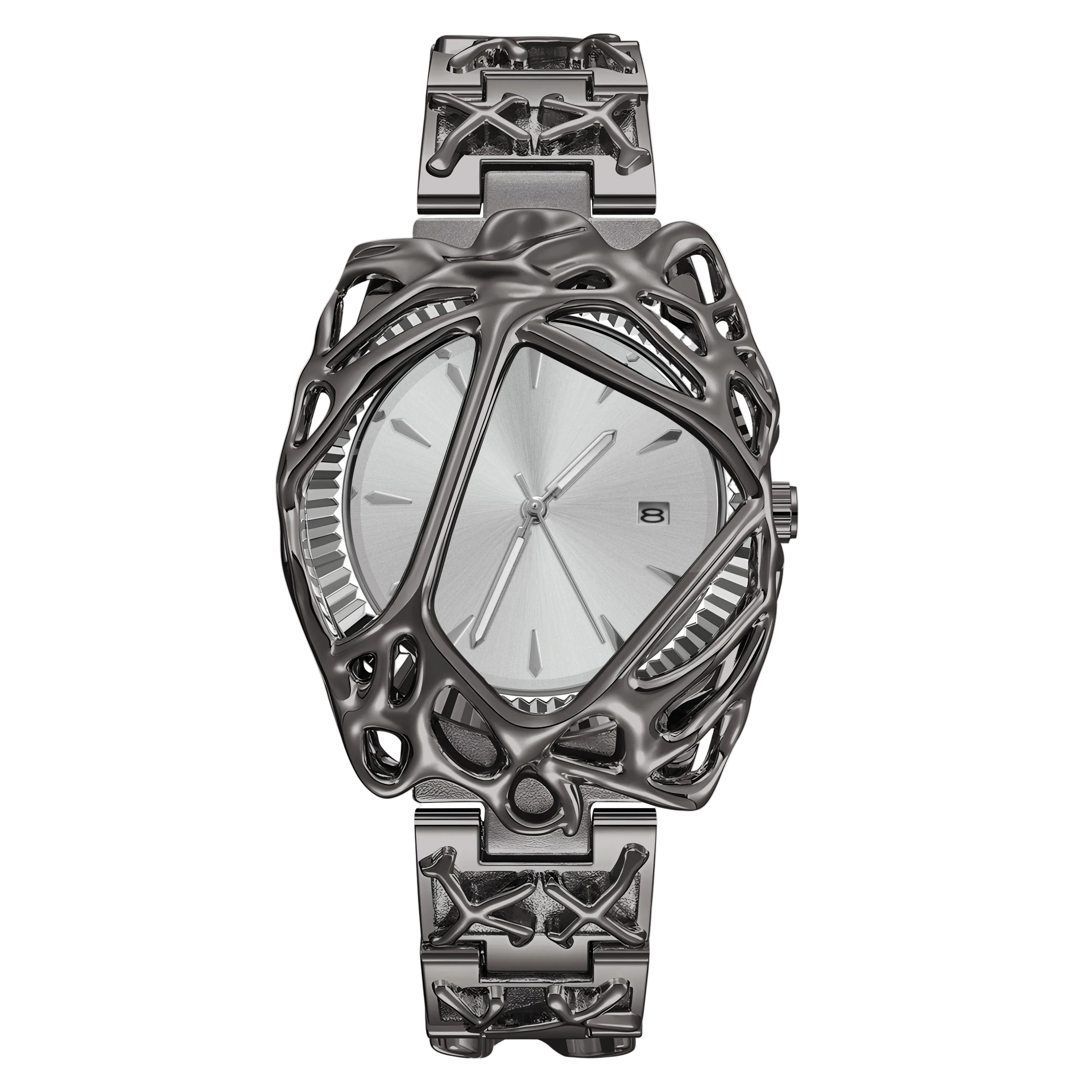 unique metal pattern watch