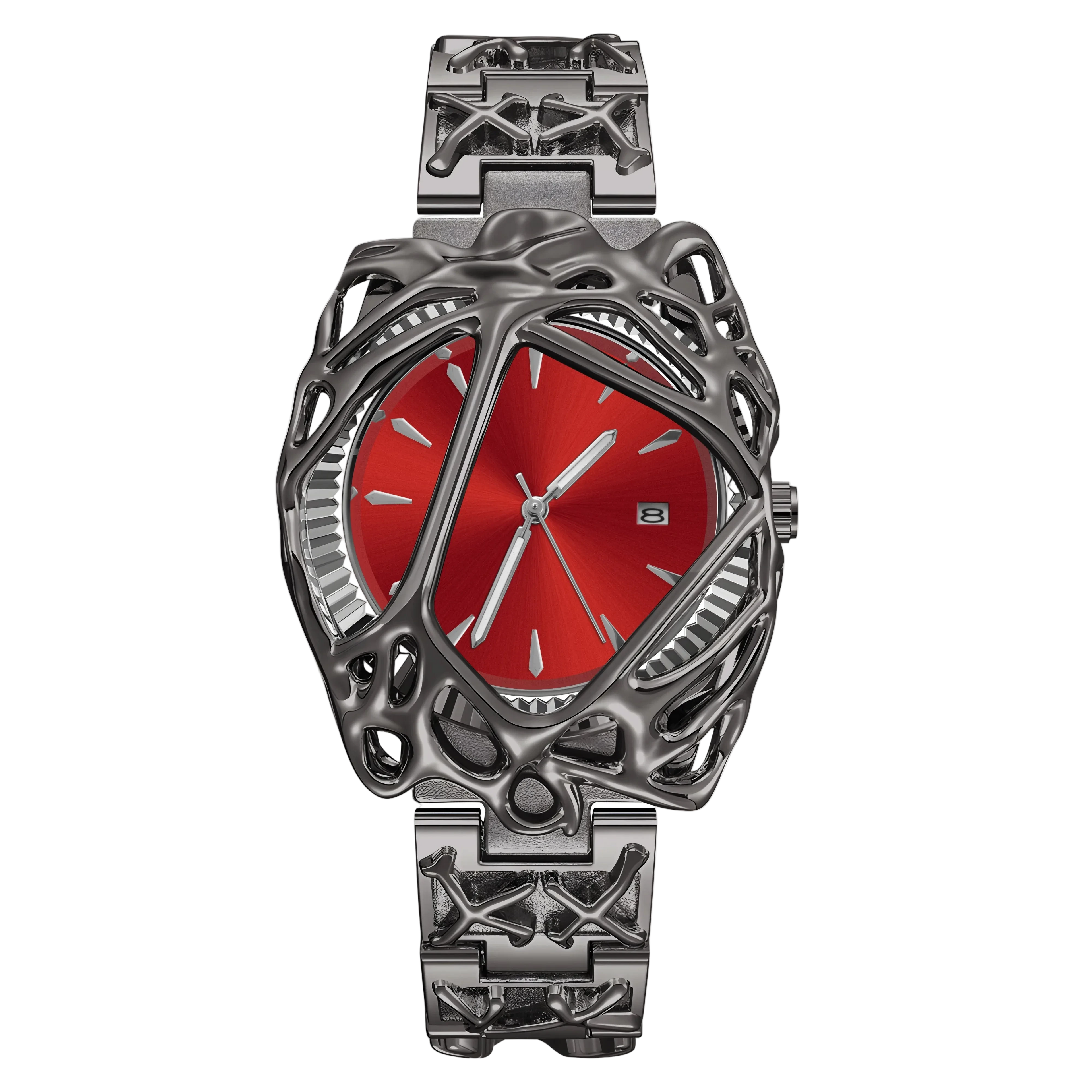 unique metal pattern watch