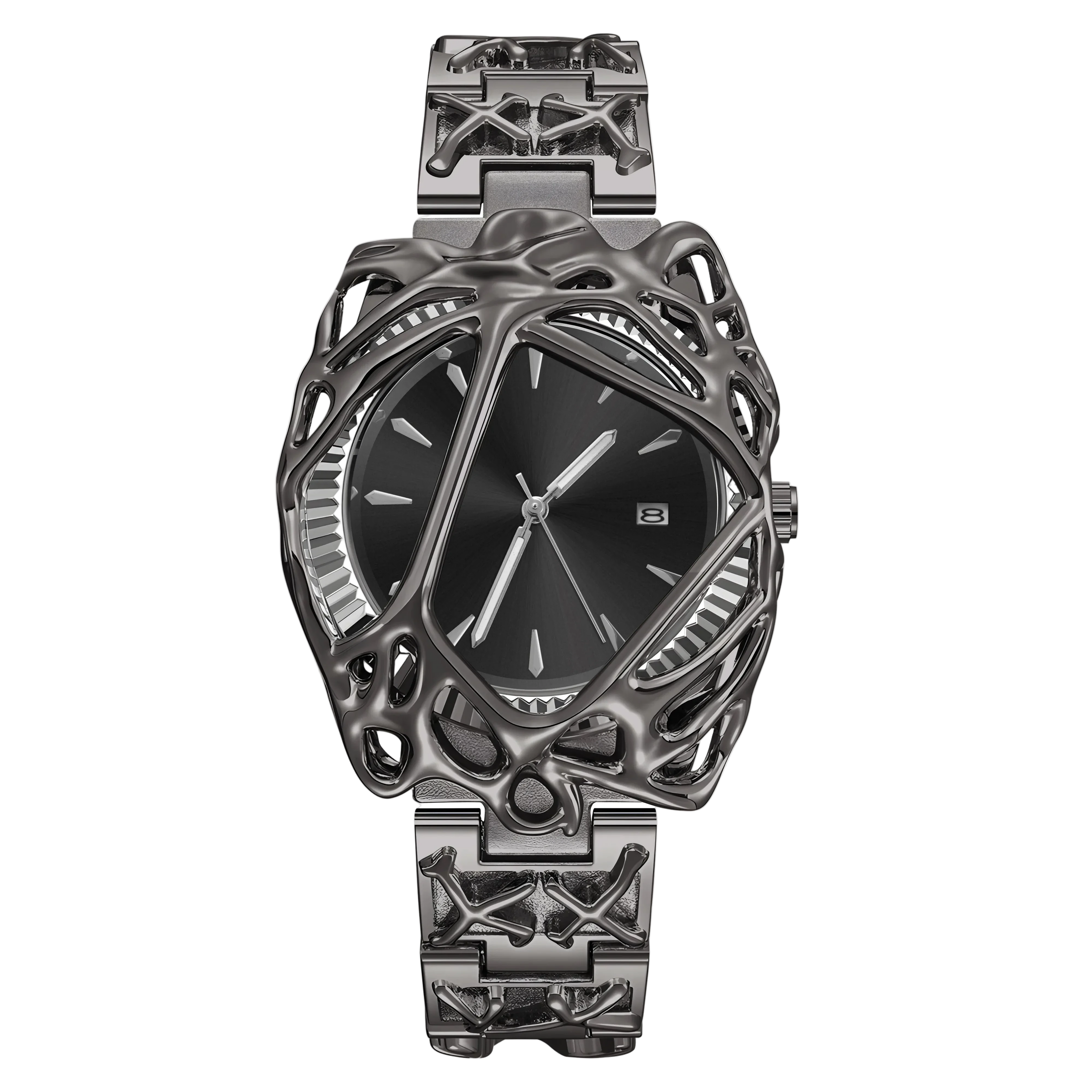 unique metal pattern watch