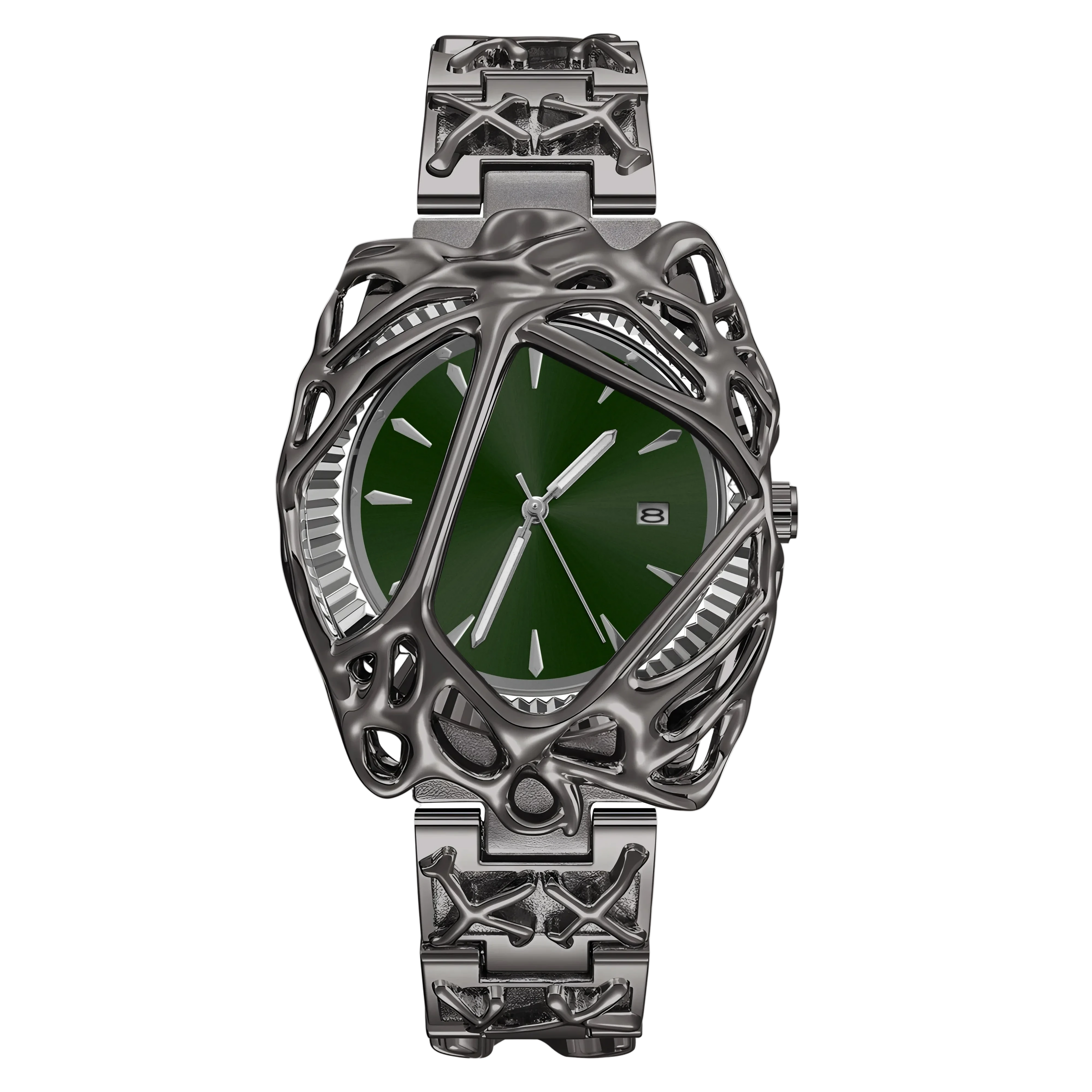 unique metal pattern watch