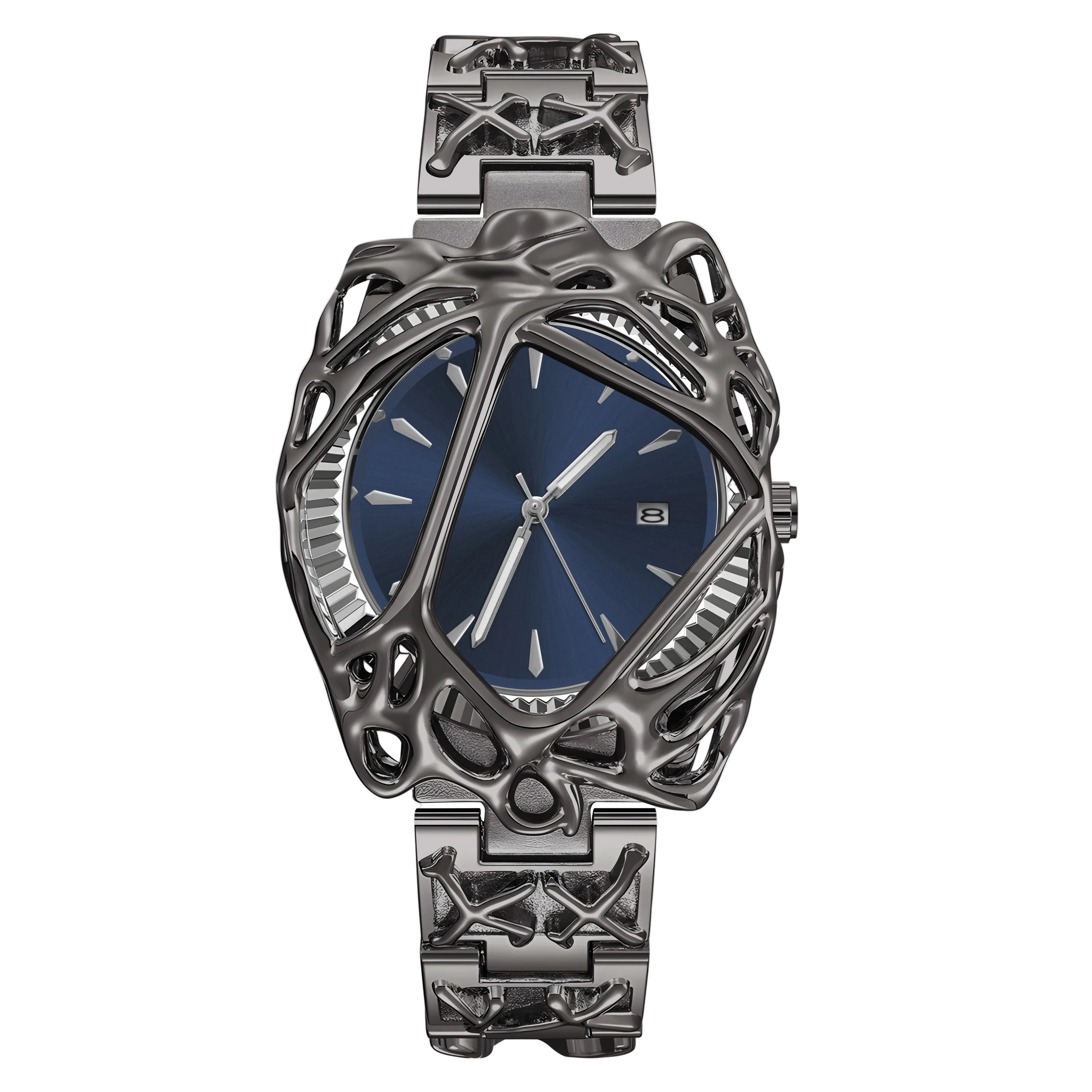 unique metal pattern watch